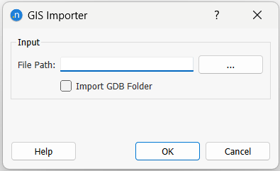 Diálogo do Importador GIS