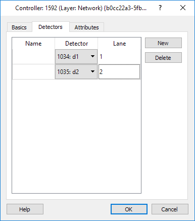 Editor de Controlador SCATS RMS (pasta de detectores)