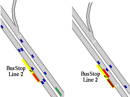 Parando em um Ponto de Baía de Ônibus