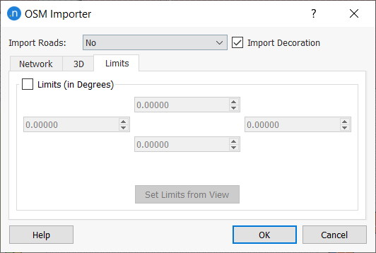 Diálogo de Importação OpenStreetMap