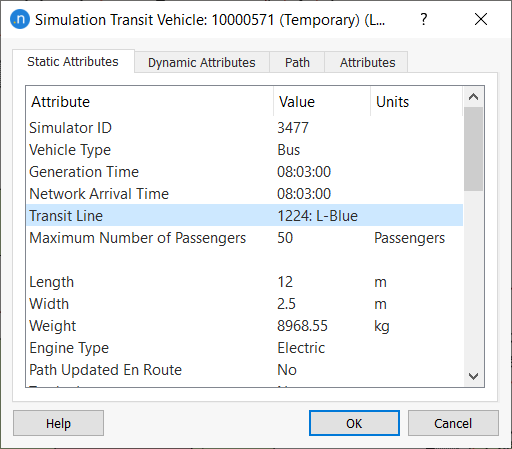 Veículo de Transporte Público - Atributos Estáticos